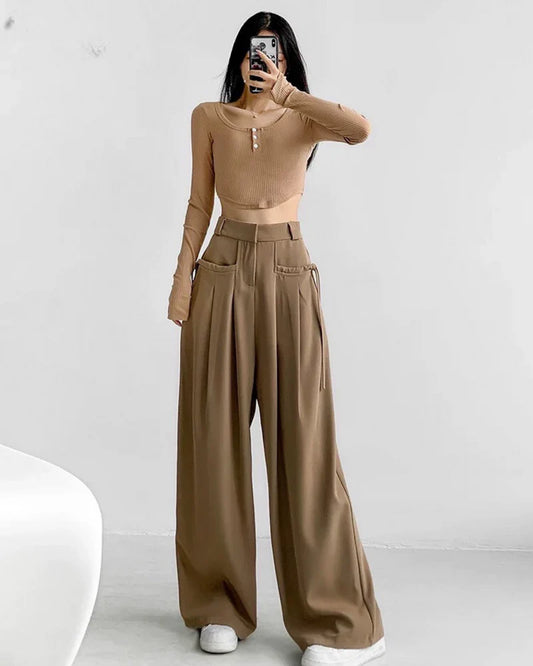 Korean Flowy Stringed Trousers