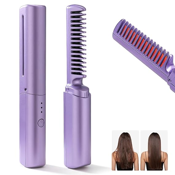 Wireless Hair Styling Comb Magic – Versatile Electric Mini Straightener