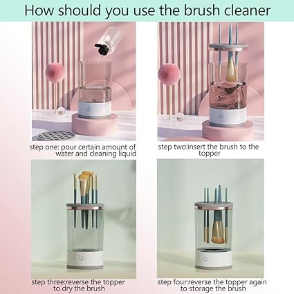 Electric Makeup Brush Cleaner for All Size Beauty Makeup Brushes,Auto-Rotating Brush Cleaner Deep Cleaning