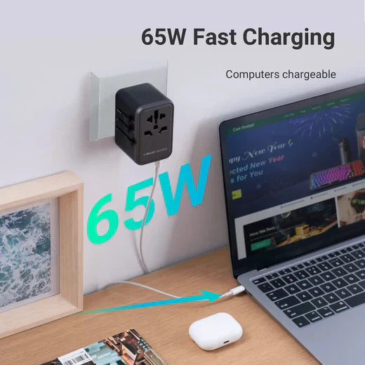 65W Universal Power Adapter Charging Plug