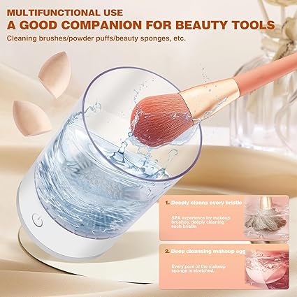 Electric Makeup Brush Cleaner for All Size Beauty Makeup Brushes,Auto-Rotating Brush Cleaner Deep Cleaning