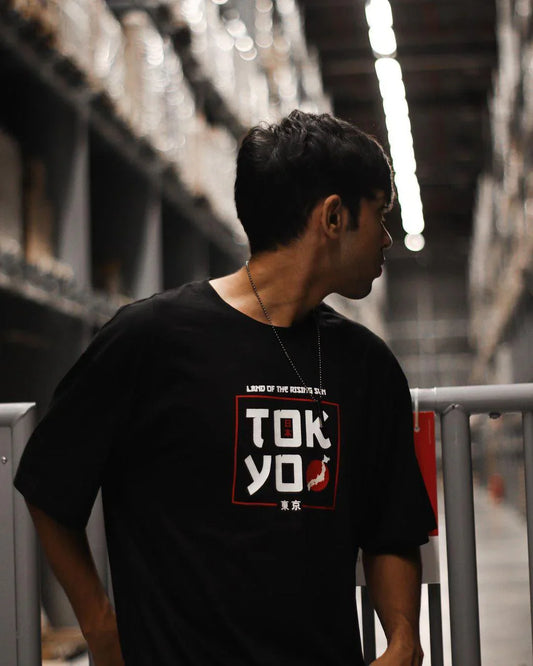 TOKYO Black Oversized T-Shirt